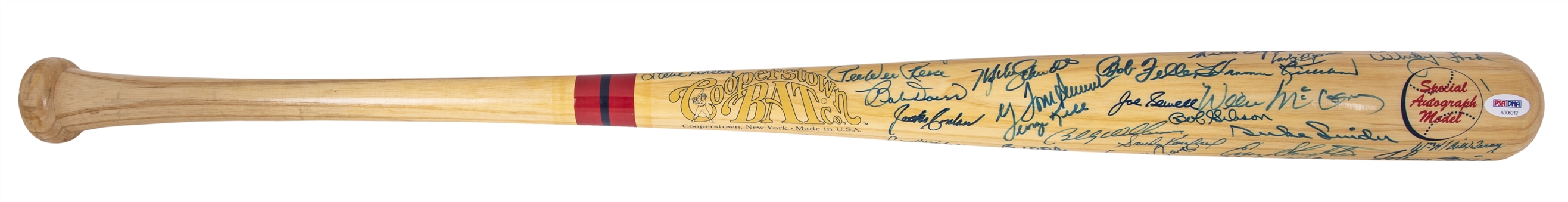 Baseball Hall of Fame Multi-Signed Cooperstown Bat With 60+ Signatures Including Mickey Mantle, Ted Williams, Sandy Koufax, Hank Aaron & More (PSA/DNA & JSA)